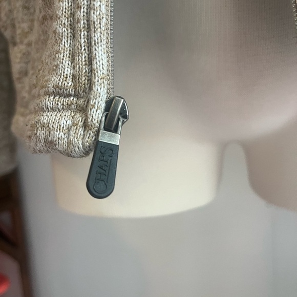 Chaps Men's Light Gray Zip Up Sweater Medium - Picture 4 of 7